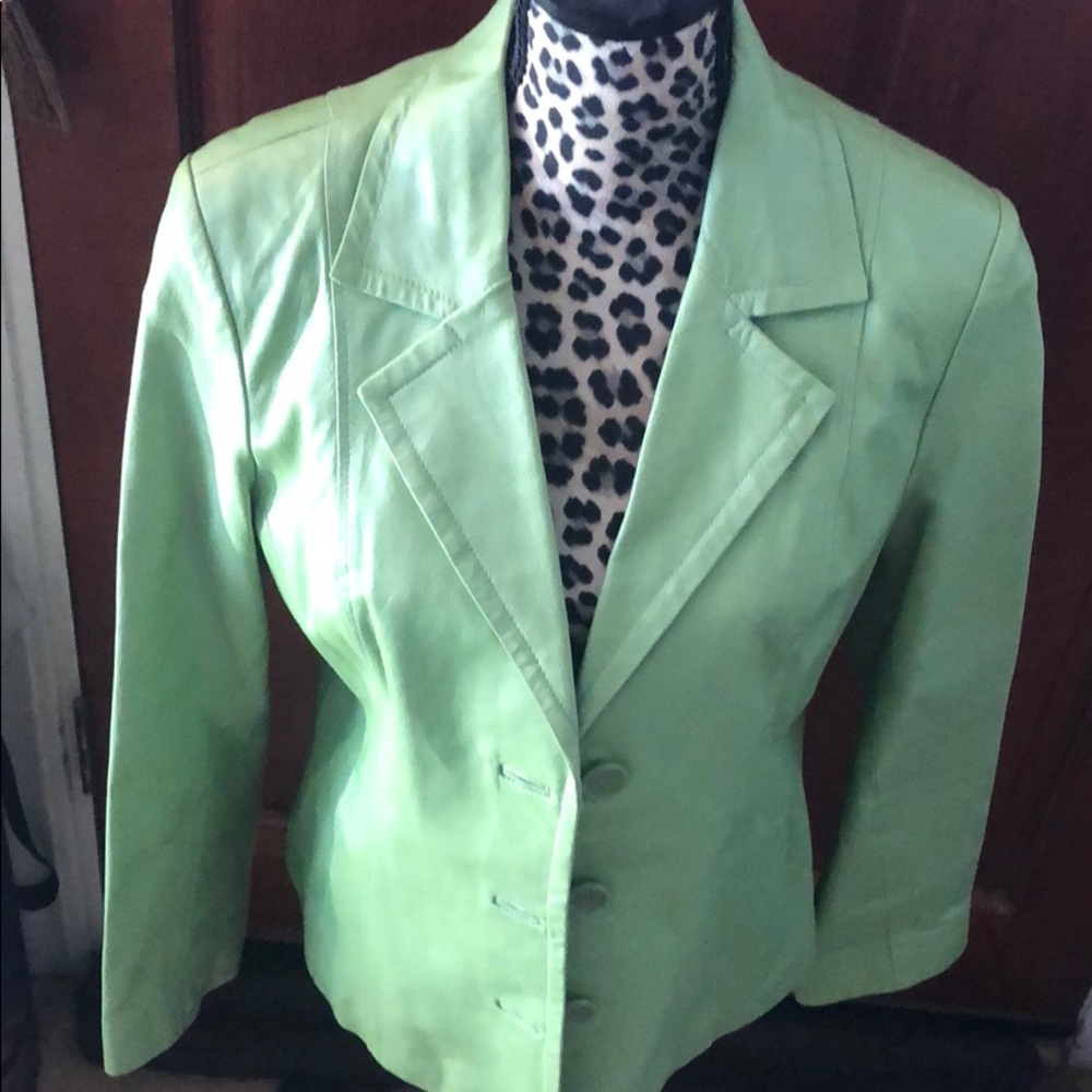 Green Leather Blazer